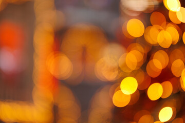 Fototapeta premium Blur texture, background for design. Christmas lights and garlands out of focus