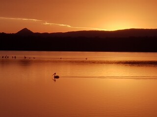 sunset on the lake