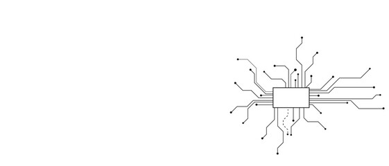 Circuit board with various technology elements, Abstract futuristic circuit board Illustration.