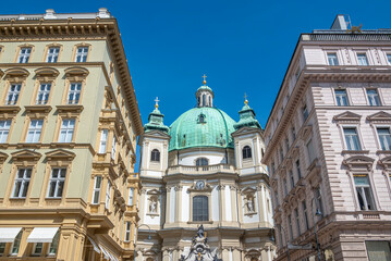 Peters Church on Petersplatz. Vienna, Austria