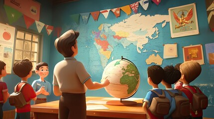 Exploring the World: Teacher and Students Learning Geography with Globes and Maps in Classroom