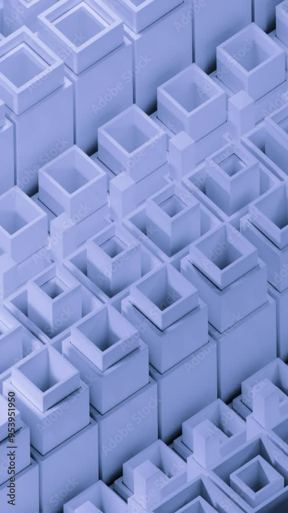 Aufkleber square 3d columns move in waves. design. square pillars with inner rods move in waves. mechanical co
