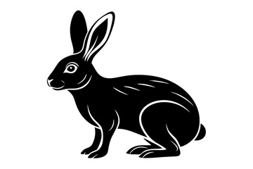 black rabbit isolated on white