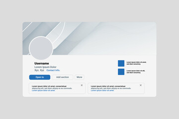 Linkedin banner mockup, profile page mockup presentation abstract banner template