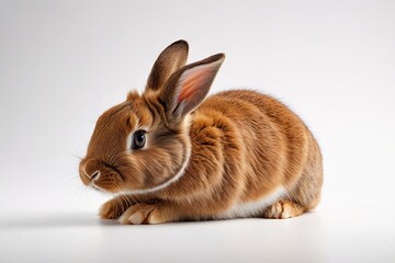 Fototapeta premium there is a brown rabbit sitting on a white surface 