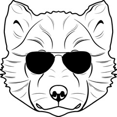 Obraz premium Greenland Dog In Sunglasses