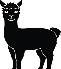 alpaca silhouette vector illustration