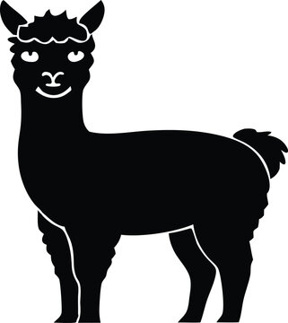 black alpaca silhouette standing clip art preview