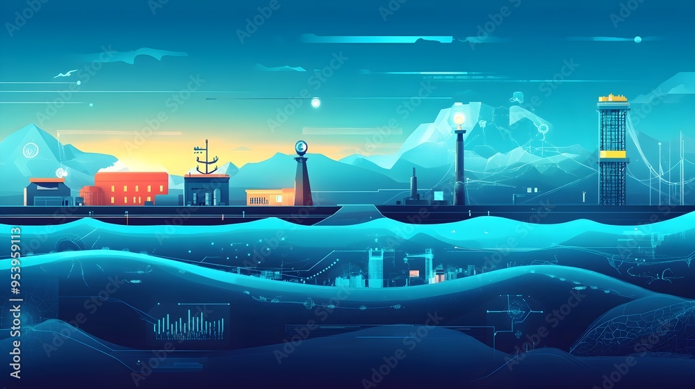 Poster of an iot based tsunami warning system that utilizes real time ocean monitoring data analytics and c