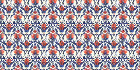 Dress pattern with stylish, fashion-themed illustrations. Background seamless pattern.