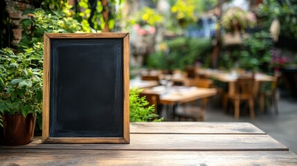 Blank empty menu street cafe composition background