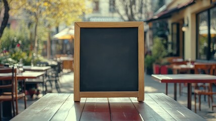 Blank empty menu street cafe composition background