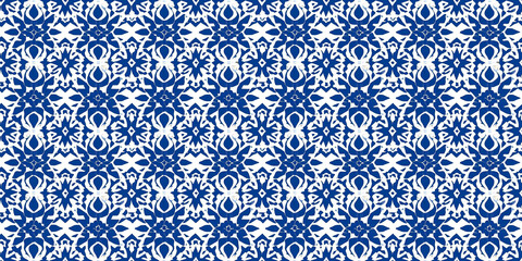 Moroccan pattern with intricate, geometric-themed motifs. Background seamless pattern.