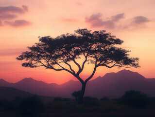 sunset in the mountains