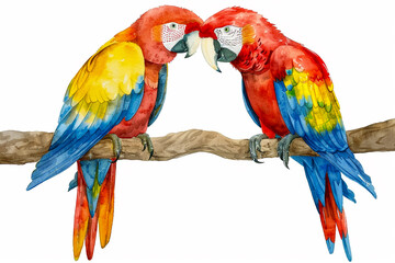 Fototapeta premium Two cute parrots