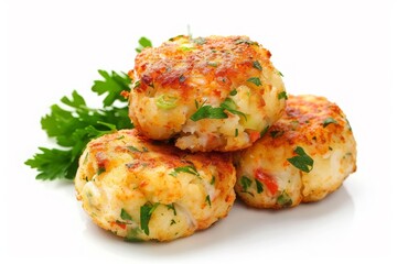 Fototapeta premium Maryland_crab_cakes_isolated_white_background