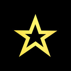 Gold Star Logo Vector in elegant Style with Black Background