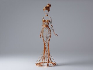 3D Wire Sculpture "Young Fashionista in Evening Dress",Colored Wire Sculpture,Minimalist Decor,Minimalist Style,Metal Art,Home Decor,Gift,Present Gift,Gift for Dear One.Hobby