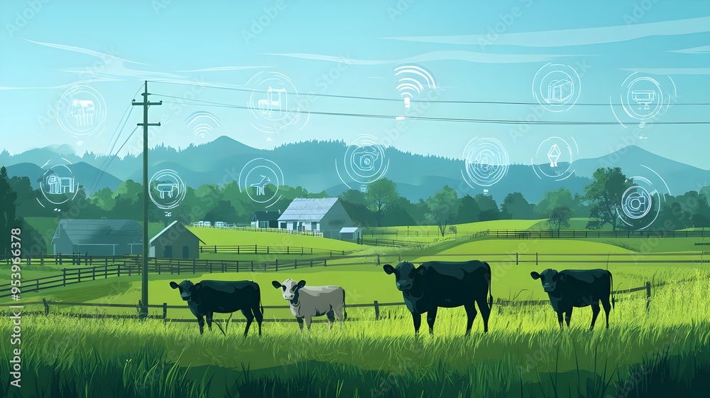 Poster innovative graphic showcasing the power of iot based data analytics for streamlining and enhancing m