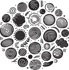 Abstract element shape set. Drawing silhouette abstract ornament