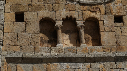 Calatañazor , Soria, España , detalles de la arquitectura Iglesia de Nuestra Señora del Castillo y Museo