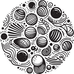 Abstract element shape set. Drawing silhouette abstract sticker art element, symbol, icon, pattern, wallpaper and ornaments vector