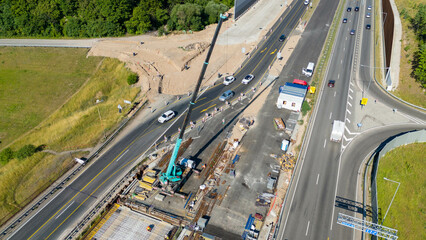 Aerial View of Highway Construction Site