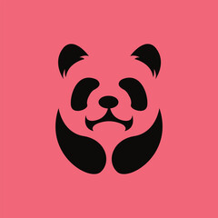 Baby panda face logo template. Baby panda face icon. Asian bear. Panda head isolated on white background