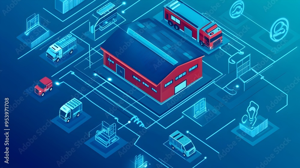 Poster streamlining fire station with iot based management systems intelligent automation real time monitor