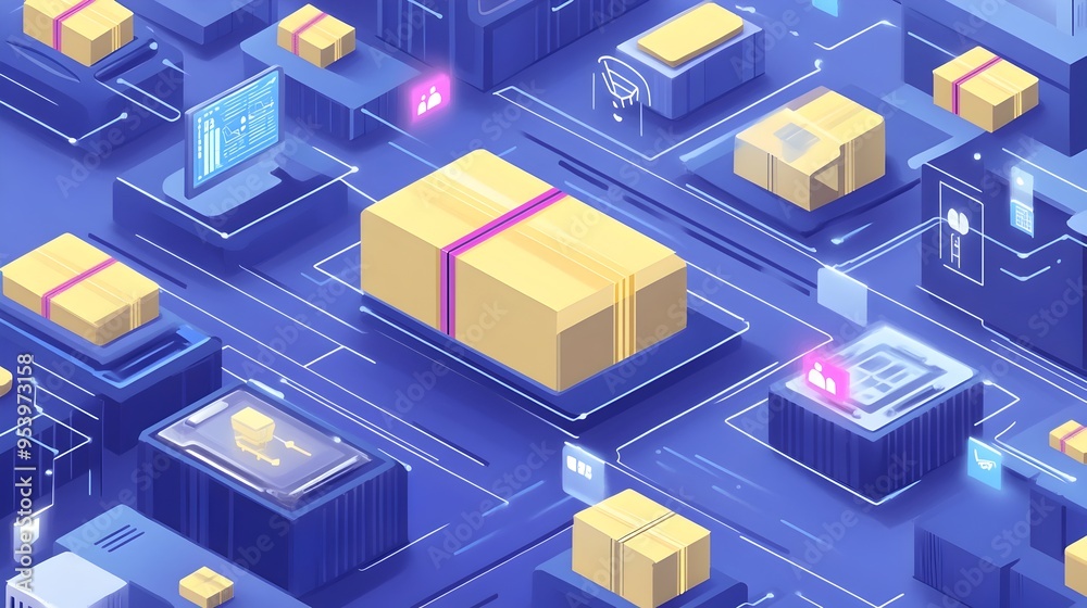 Poster comprehensive iot enabled parcel tracking system optimizing logistics and delivery workflows featuri