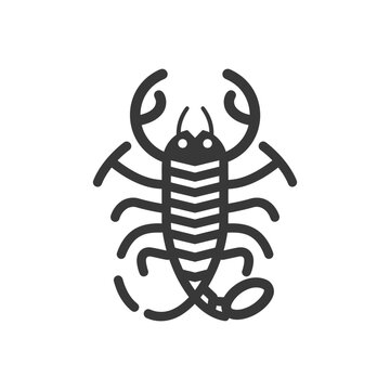 recommend clip art: Black and White Line Art Illustration of a Scorpion