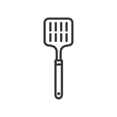 Black and white line art illustration of a spatula
