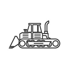 Naklejka premium Black and White Line Drawing of a Bulldozer