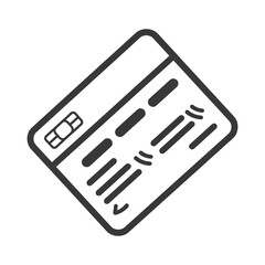 Black and White Line Drawing of a Credit Card