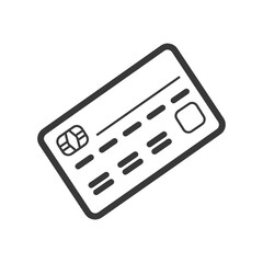 Black and White Line Drawing of a Credit Card