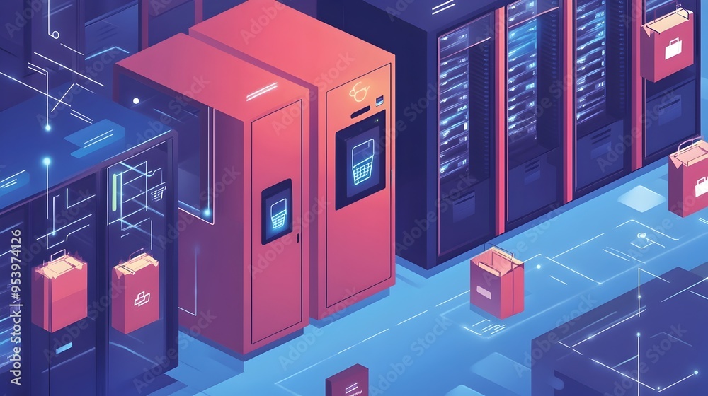 Poster smart internet of things iot enabled lockers for streamlined parcel collection and delivery automate
