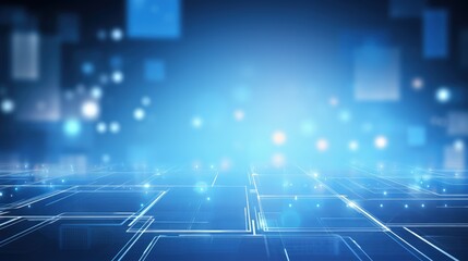 Obraz premium A futuristic digital background with glowing lines and abstract shapes, ideal for technology-related themes.