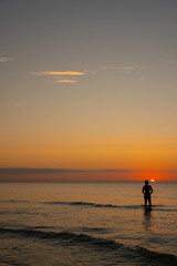 Fototapeta premium fishing at sunset