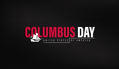 A striking design for Columbus Day, featuring key symbols and text