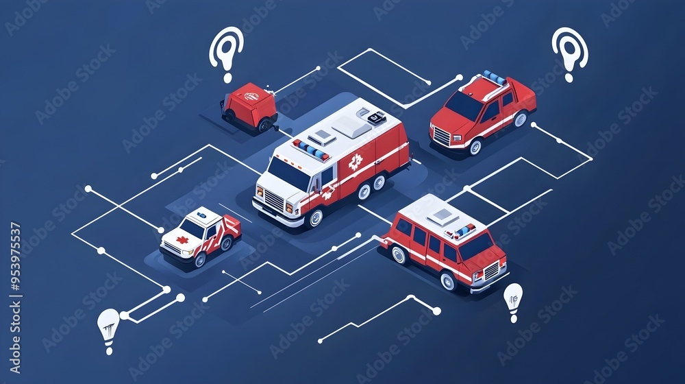 Poster iot powered location tracking for efficient rescue vehicle emergency response with seamless connecti
