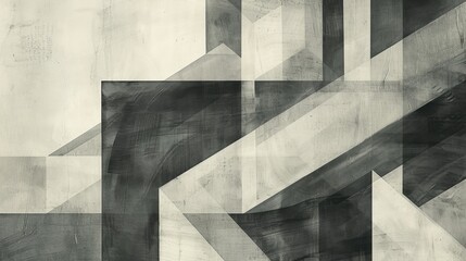 Abstract Geometric Shapes with a Grayscale Texture Background
