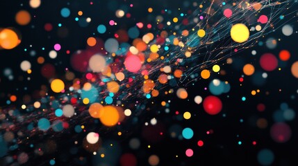 Naklejka premium Abstract Artwork with Colorful Splatters and Geometric Shapes