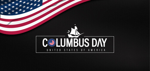 An artistic portrayal of Columbus Day, featuring Christopher Columbus aboard his ship, symbolizing discovery and exploration