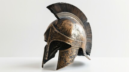 Medieval Knight Helmet on White Background