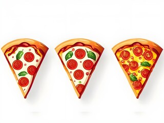 A pizza icon featuring a cheesy slice with pepperoni, melting cheese, and a crispy crust, symbolizing deliciousness and fun.