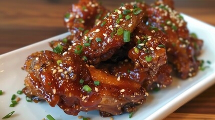 Everything Chicken Wings. Glazed Chicken Wings with Sesame Seeds and Herbs