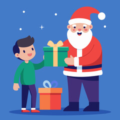 santa claus with boxes