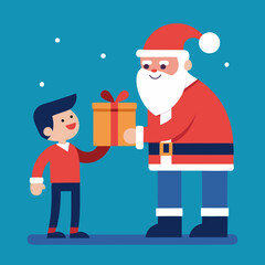 santa claus with gift