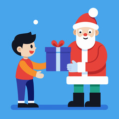 santa claus with gift