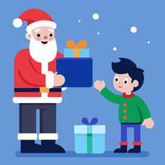 santa claus with gift